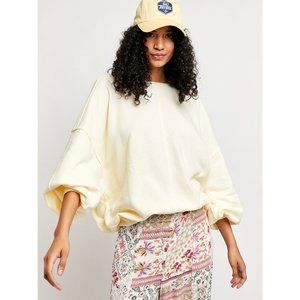 NWT Free People Easy Does It Pullover /Cactus Milk